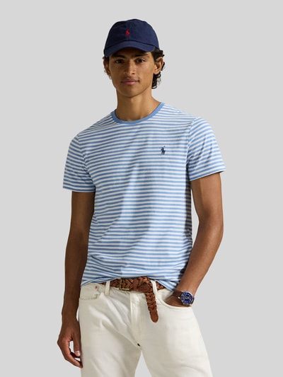 Polo Ralph Lauren T-shirt Slim Fit z czystej bawełny Błękitny 4