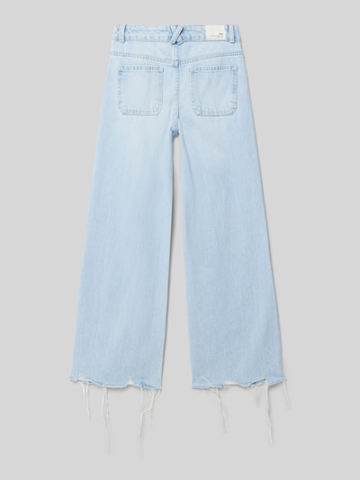 Mango Wide Leg Jeans im Destroyed-Look Hellblau 3