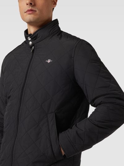 Gant Gewatteerd jack met labelstitching, model 'WINDCHEATER' Zwart - 3