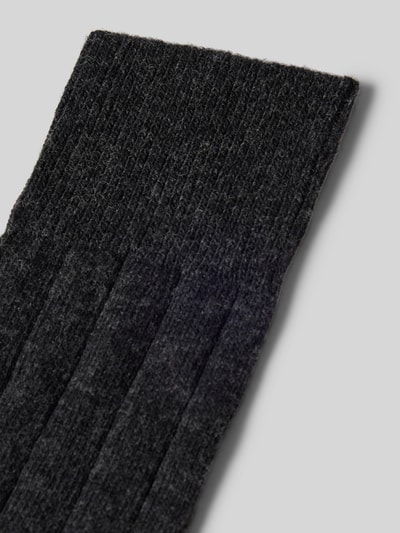 Falke Socken mit Label-Detail Modell 'LHASA' Anthrazit 2