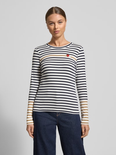 Marc Cain Shirt met lange mouwen en labeldetail Zand - 4