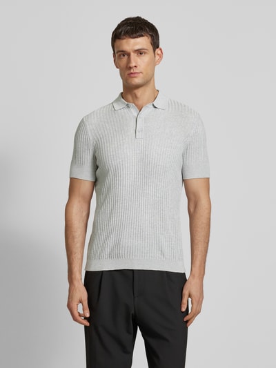 Antony Morato Slim Fit Poloshirt mit Strukturmuster Hellgrau 4