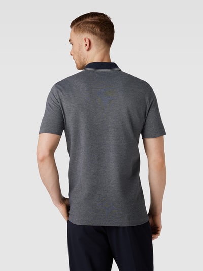 BOSS Orange Slim fit poloshirt met labelprint Donkerblauw - 5