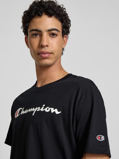 CHAMPION T-Shirt mit Label-Print Black 3