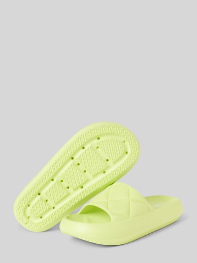 Only Sandalen met doorgestikte naden, model 'MAVE' Neongeel gemêleerd - 4