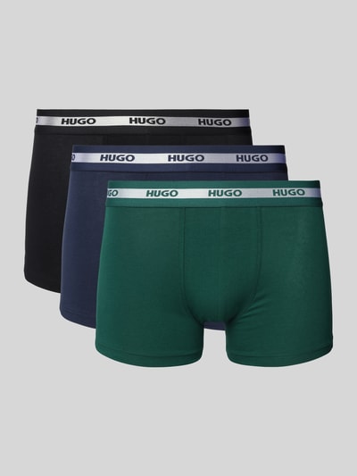 HUGO Boxershort met elastische band met logo in een set van 3 stuks Donkergroen - 1