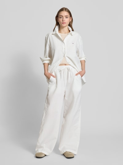 Tommy Jeans Weite Hose aus Baumwoll-Leinen-Mix Weiss 1