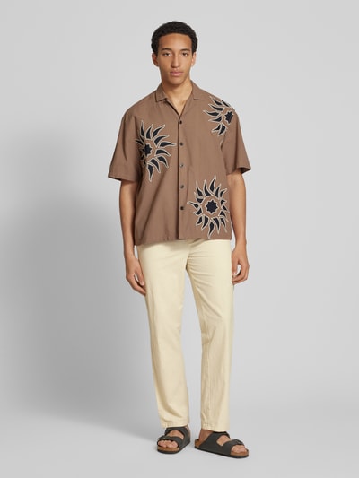 Blend Regular Fit Leinenhose mit Tunnelzug Modell 'BAY' Sand 1