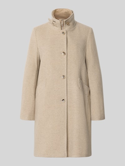 Produktfoto, Mantel aus Woll-Mix mit Stehkragen Modell 'ASTOR' von CINQUE in beige, rechte knoopsluiting, opgestikte zakken, gladde textuur