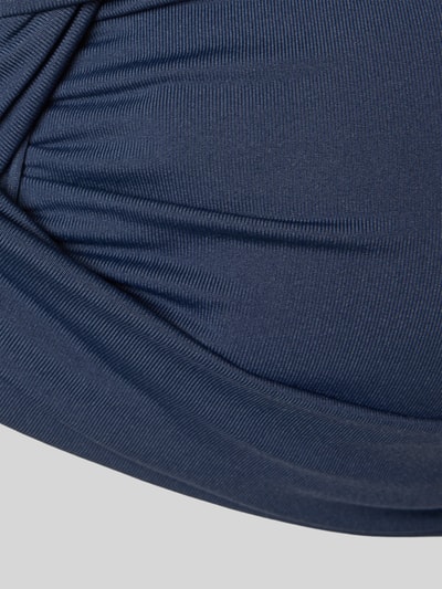 Productfoto, donkerblauw bikini-oberteil in plooien-look Model 'Collective' van Seafolly, elastische materiaalmix, detailopname