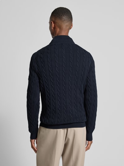 Gant Strickpullover mit Zopfmuster Marine 5