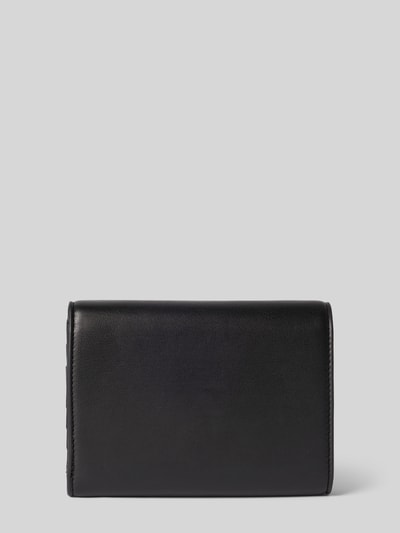 Produktfoto, Portemonnaie mit Label-Detail Modell 'EBE' von VALENTINO BAGS in Schwarz mit glatter Textur, Damen Portemonnaie, Hauptfach mit Druckknopfverschluss, diverse Einsteckfächer, Münzfach