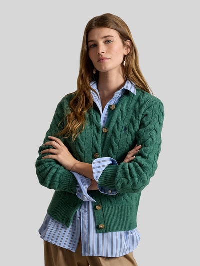 Polo Ralph Lauren kardigan rozpinany w kroju regular fit z wełny z domieszką kaszmiru Ciemnożółty 4