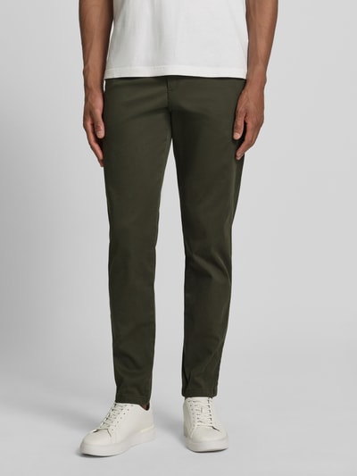 Selected Homme Chinosy o kroju slim fit z mieszanki bawełny model 'MILES' Ciemnozielony 4