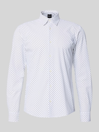 Produktfoto, Slim Fit Freizeithemd mit allover print, Kentkraag, lange mouwen, afgeronde zoom, Performance-Stretch-Jersey, P-ROAN-K-F-261 van BOSS