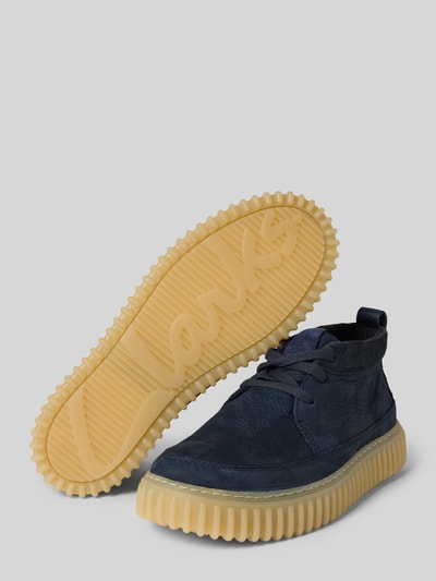 Clarks Schnürschuhe mit strukturierter Sohle Marine 4