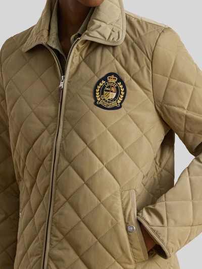 Lauren Ralph Lauren Kurtka pikowana o kroju regular fit z wyhaftowanym herbem Piaskowy 3