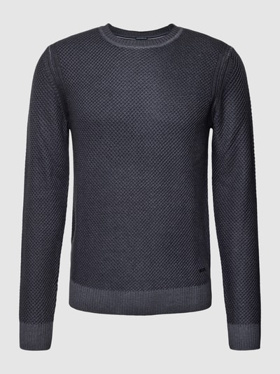 JOOP! Collection Sweter z dzianiny z żywej wełny model ‘Willon’ Ciemnoniebieski 2