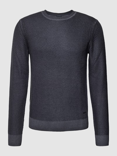 JOOP! Collection Strickpullover aus Schurwolle Modell 'Willon' Dunkelblau 2