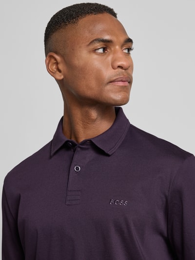 BOSS Green Regular Fit Poloshirt aus reiner Baumwolle Modell 'PIROL' Purple 3