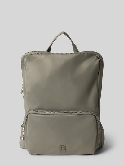 Produktfoto, Rucksack mit Label-Detail Modell 'verbier play 1.0' von BOGNER in Oliv mit Hauptfach und Reißverschluss, Tragehenkel, verstellbare Schulterriemen, Breite 29 cm, Länge 34 cm, Tiefe 13 cm, Länge Schulterriemen 27 cm