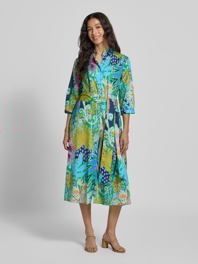 Milano Italy Midikleid mit Knopfleiste Gruen 4