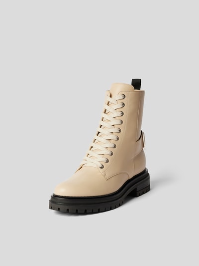 Sergio Rossi Schnürboots mit Label-Applikation Beige 2