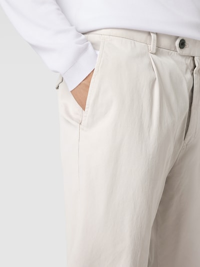 Windsor Stoffen broek met persplooien, model 'Fiero' Offwhite - 3