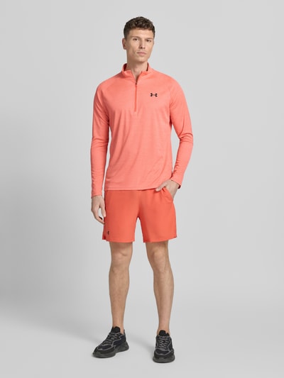Under Armour Sweatshirt mit kurzem Reißverschluss und Logo-Print Koralle 1