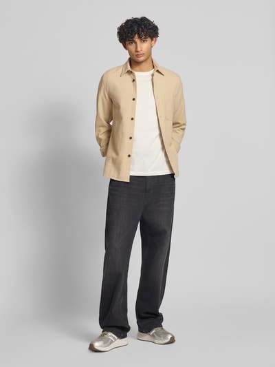 Marc O'Polo DENIM Regular Fit Freizeithemd aus reiner Baumwolle Sand 1