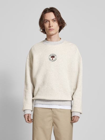 BLKVIS Sweatshirt met labelbadge, model 'SOURCE' Lichtgrijs gemêleerd - 4