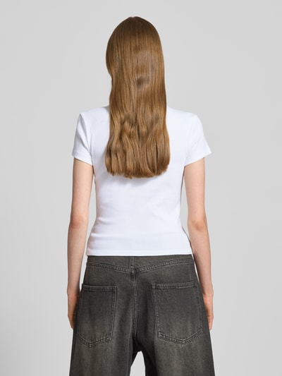 Review T-shirt z okrągłym dekoltem Biały 5