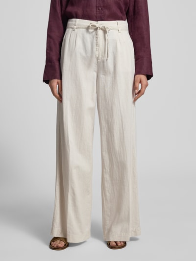 ANGELS Wide Fit Stoffhose mit Bügelfalten Modell 'Livia' Beige 4