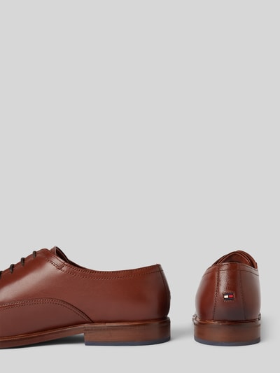 Tommy Hilfiger Lederderby mit Label-Detail Modell 'THUNIT' Cognac 2