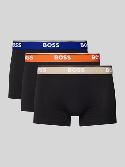 BOSS Boxershort met elastische band met label in een set van 3 stuks, model 'Power' Zwart - 1