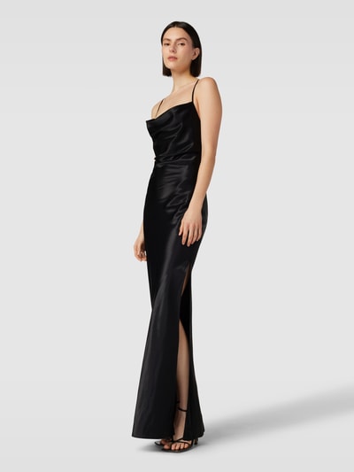 Jake*s Cocktail Abendkleid mit Wasserfall-Ausschnitt Black 1