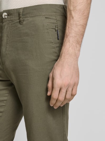 Tom Tailor Relaxed Fit Chino aus Leinen-Baumwoll-Mix Oliv 3