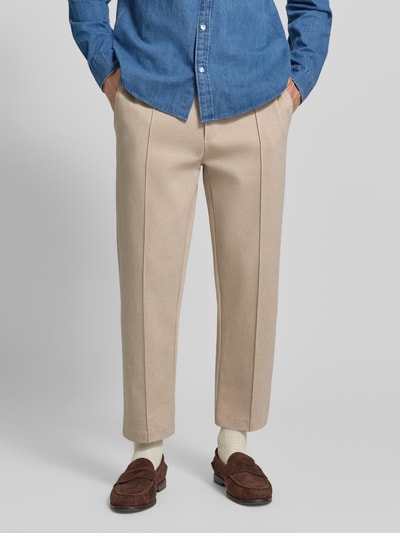 BOSS Orange Spodnie dresowe o kroju relaxed fit z mieszanki bawełny model 'SE_TWIST' Piaskowy 4