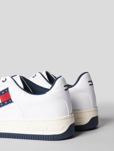 Tommy Jeans Sneakersy z mieszanki skóry z detalami z logo  Biały 3