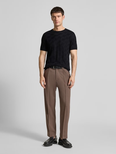 JOOP! Collection Bluzka z dzianiny z okrągłym dekoltem model ‘Mailon’ Czarny 1