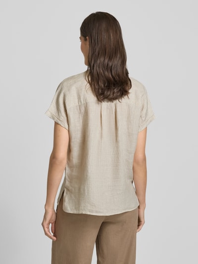 Tommy Hilfiger Relaxed fit linnen blouse met korte mouwen Ecru - 5