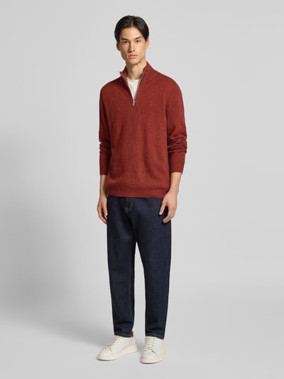 MCNEAL Strickpullover aus Lammwolle Dunkelrot Melange 1