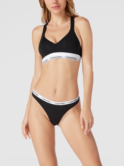 Calvin Klein Underwear Bralette met logo in band Zwart - 1