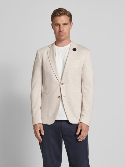 JOOP! Collection Marynarka na 2 guziki męska JOOP! Collection;Mieszanka wiskozy ze streczem;Krój regular fit;Model ‘Hoverest’;Kołnierz z połami;Kieszeń na piersi;Wpuszczane kieszenie;Długość tyłu w rozmiarze 50: 72 cm;Szerokość ramion w rozmiarze 50: 45 cm;Długość rękawa w rozmiarze 50: 67 cm Beżowy 4