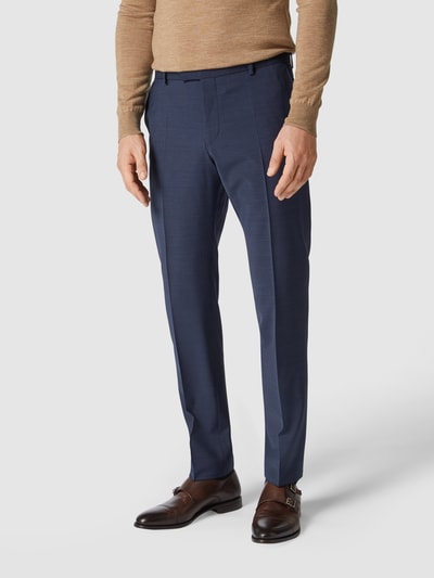 Strellson Slim fit pantalon met persplooien, model 'Flex Cross' Marineblauw - 4