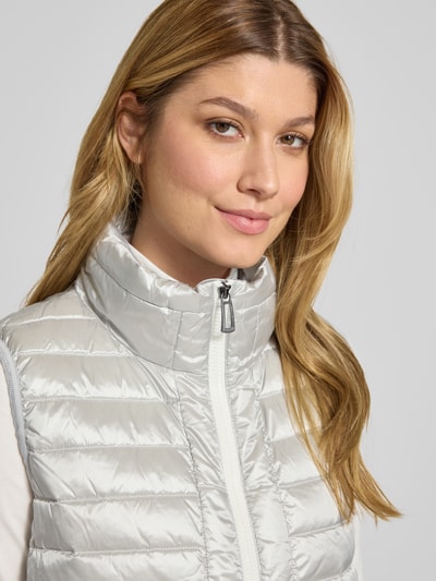 Marc Cain Bodywarmer met opstaande kraag en tweewegsritssluiting Zilver - 3