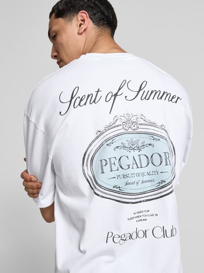 Pegador Oversized T-shirt met label- en statementprint, model 'Ramon' Wit - 3