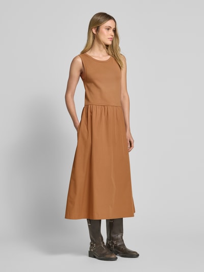 Jake*s Casual Midi-jurk met steekzakken Middenbruin - 1