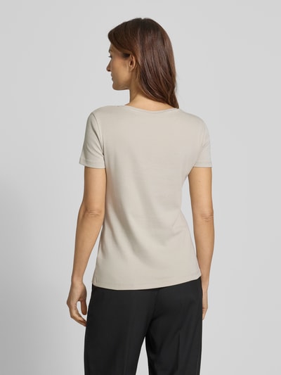 Christian Berg Woman T-shirt met geribde ronde hals Zand - 5