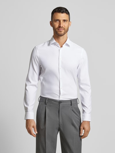 Jake*s Slim Fit Business-Hemd mit Knopfleiste Weiss 4